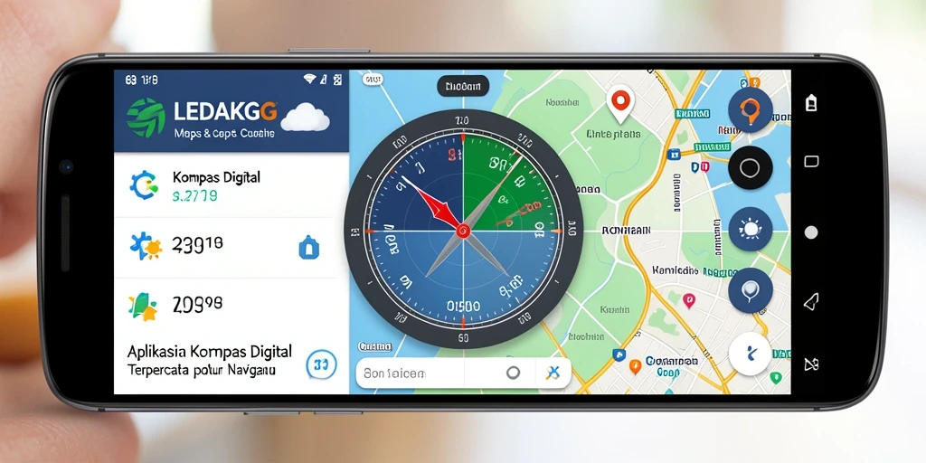 Antarmuka kompas digital LEDAKGG yang sederhana dan intuitif.