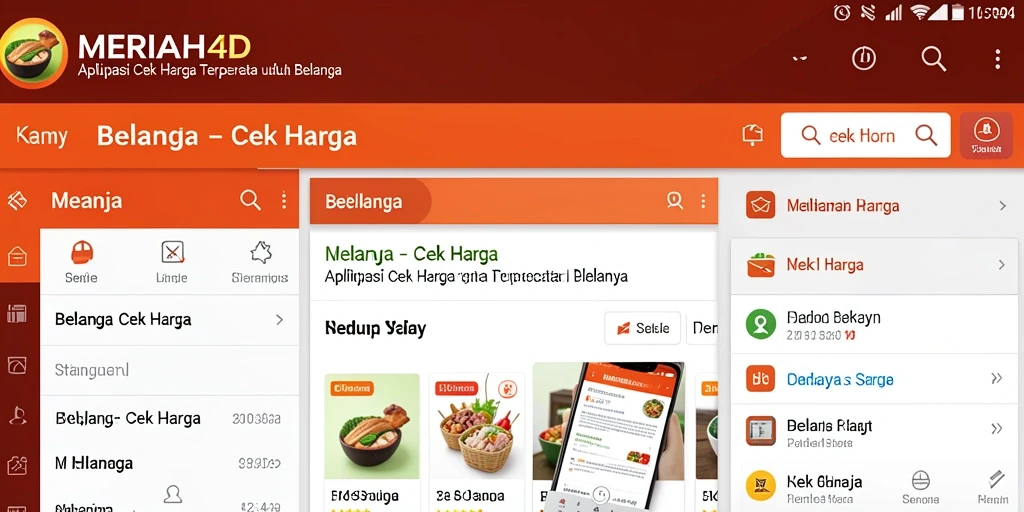 Antarmuka aplikasi MERIAH4D yang menampilkan fitur Cek Harga.