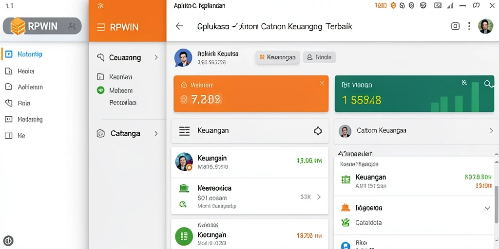 Tampilan antarmuka utama RPWIN untuk Catatan Keuangan.