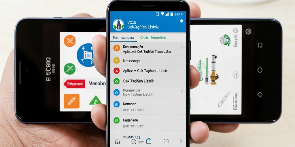 Antarmuka aplikasi VC55 untuk cek tagihan listrik yang sederhana dan efisien.