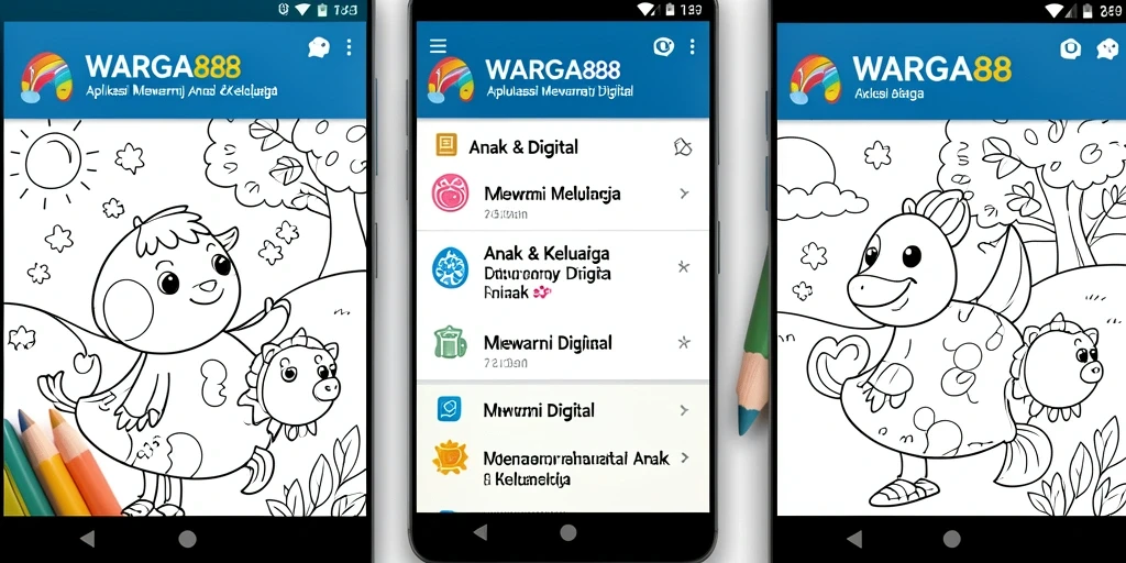 Antarmuka aplikasi WARGA88 yang intuitif dan penuh warna.